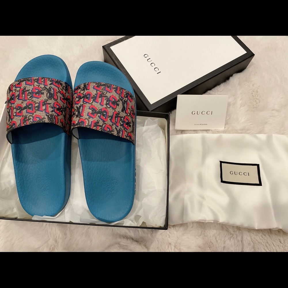 Gucci T. GG LOGO supreme Wolf Slide kids 34